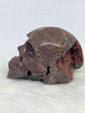 RARE Volcanic Red Fox Orrelanite Botryoidal Agate Skull Druzy Crystal Gothic
